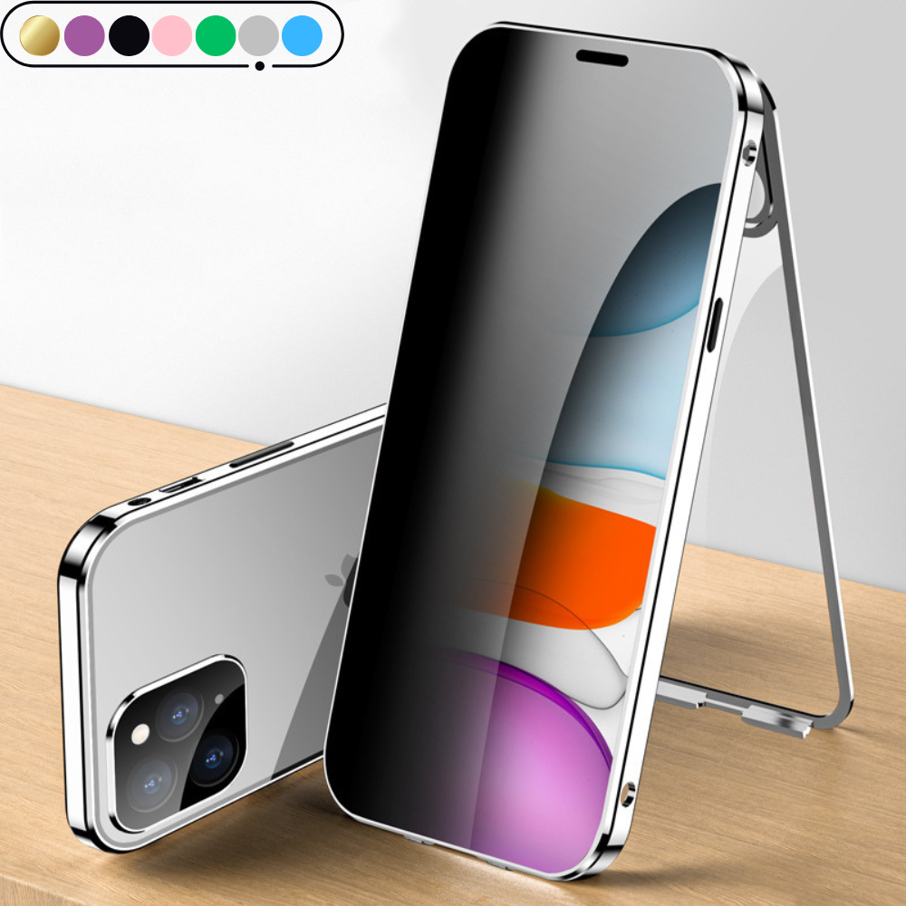 Premium iPhone Case MagSafe Compatible Aluminum Frame Tempered Glass Shockproof Protective Cover 360 Full Body Transparent Design Camera Lens Protection