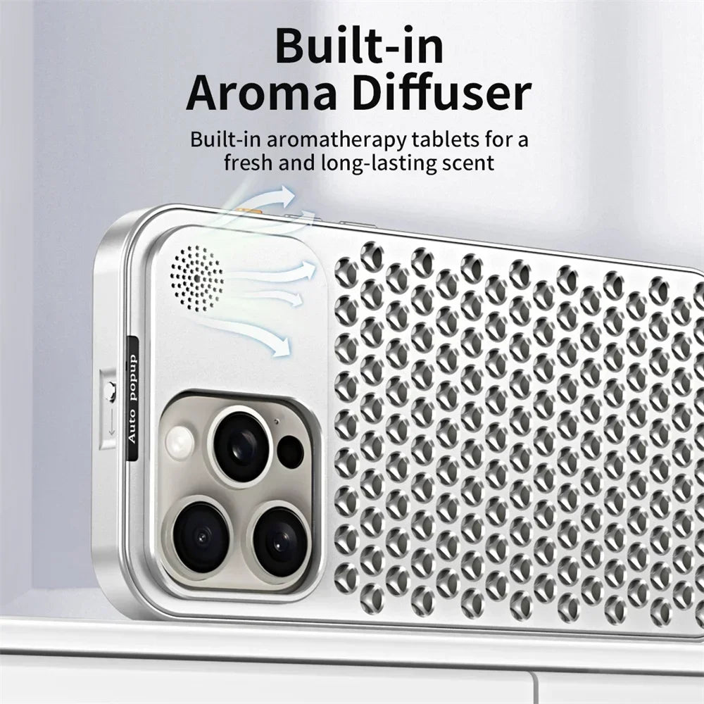 Premium iPhone Case MagSafe Compatible Aluminum Heat Dissipation Shockproof Protective Cover Metal Frame Camera Lens Protection Slim Design
