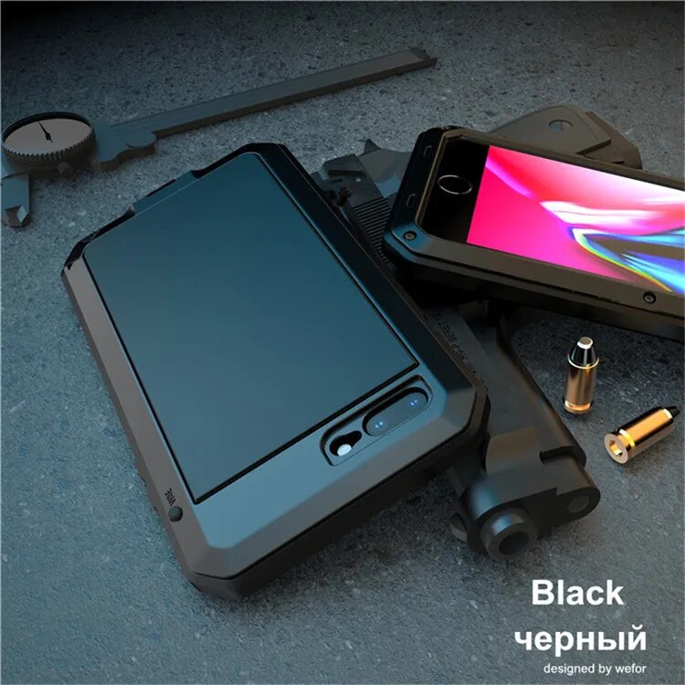 Premium iPhone Case MagSafe Compatible Aluminum Metal Frame Waterproof Shockproof Protective Cover Tempered Glass Screen Camera Lens Protection Full Body