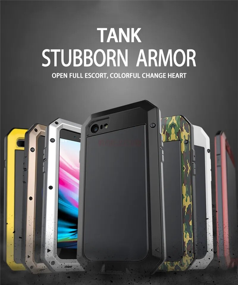 Premium iPhone Case MagSafe Compatible Aluminum Metal Frame Waterproof Shockproof Protective Cover Tempered Glass Screen Camera Lens Protection Full Body
