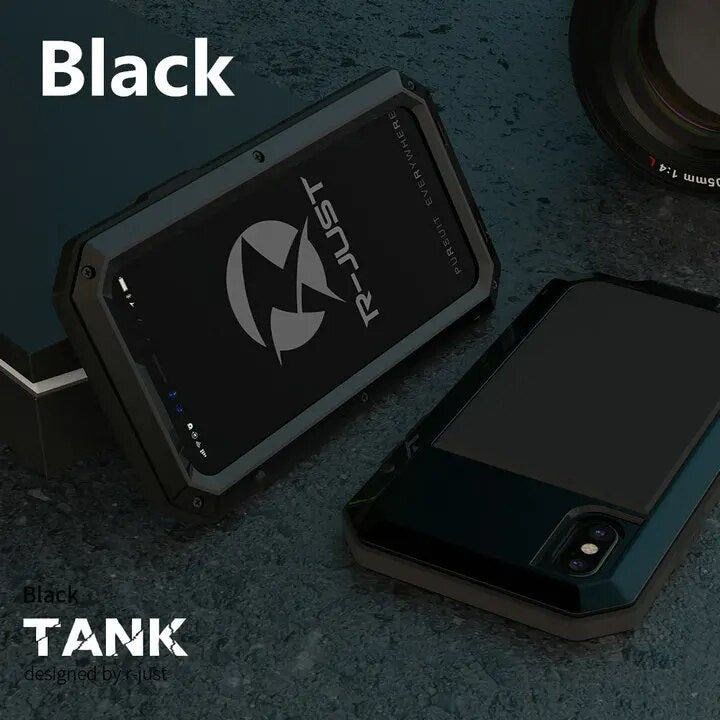Premium iPhone Case MagSafe Compatible Aluminum Metal Frame Waterproof Shockproof Protective Cover Tempered Glass Screen Camera Lens Protection Full Body