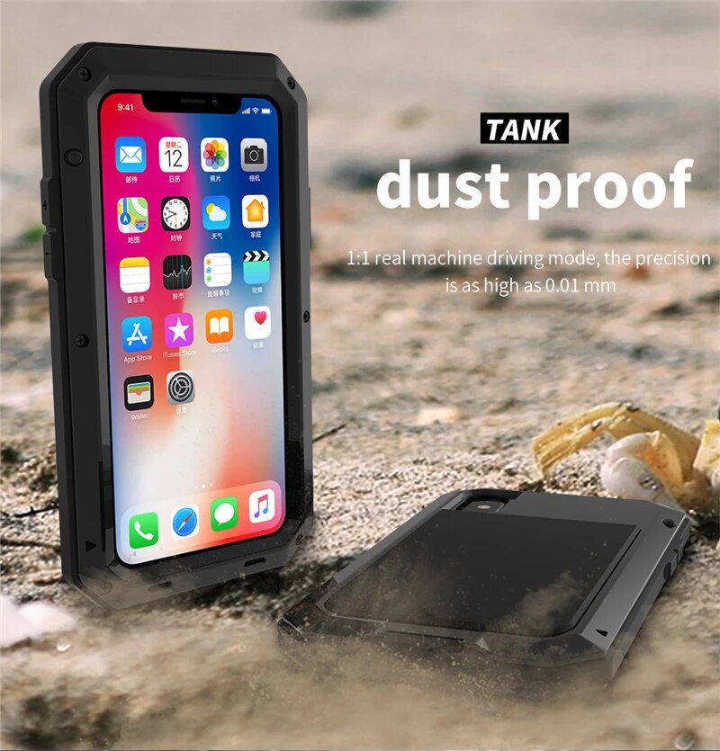 Premium iPhone Case MagSafe Compatible Aluminum Metal Frame Waterproof Shockproof Protective Cover Tempered Glass Screen Camera Lens Protection Full Body