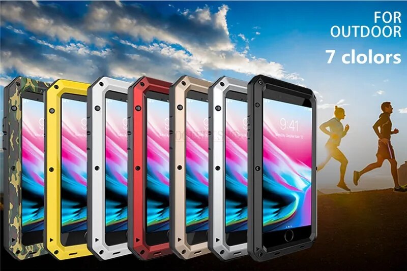 Premium iPhone Case MagSafe Compatible Aluminum Metal Frame Waterproof Shockproof Protective Cover Tempered Glass Screen Camera Lens Protection Full Body