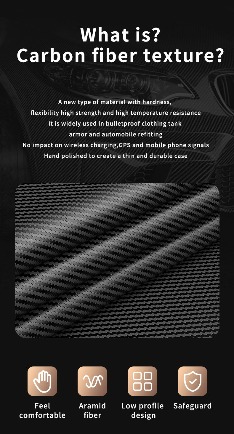 Premium iPhone Case MagSafe Compatible Carbon Fiber Magnetic Shockproof Protective Cover Slim Design Camera Lens Protection Lightweight