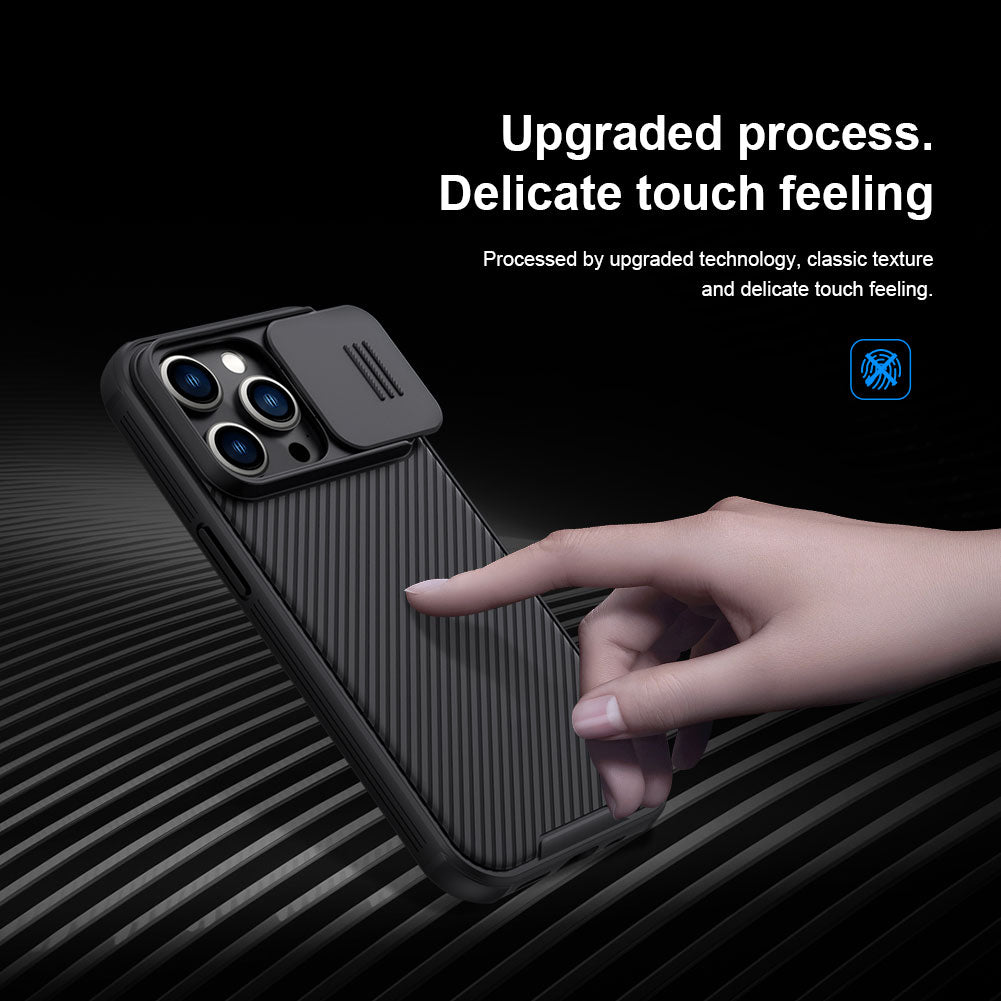 Premium iPhone Case MagSafe Compatible Carbon Fiber Texture Sliding Camera Cover Shockproof Protective Cover Camera Lens Protection Slim Design