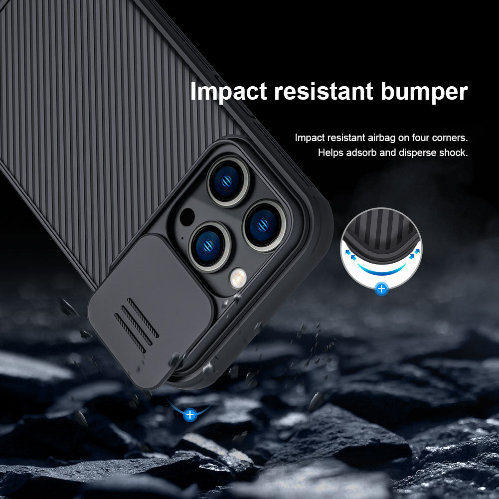 Premium iPhone Case MagSafe Compatible Carbon Fiber Texture Sliding Camera Cover Shockproof Protective Cover Camera Lens Protection Slim Design