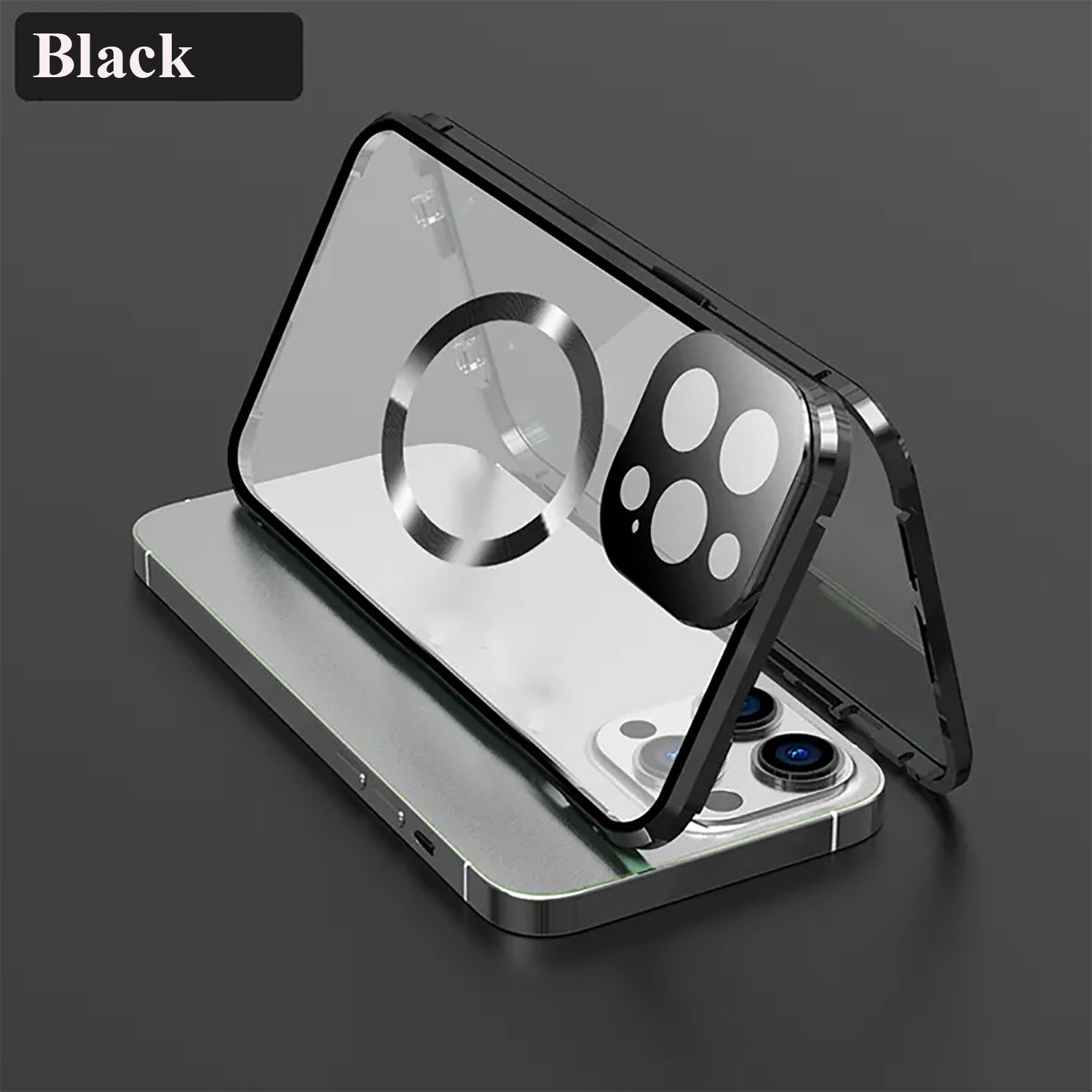 Premium iPhone Case MagSafe Compatible Double-Sided Tempered Glass Metal Frame Shockproof Protective Cover 360 Full Body Sealed Design Camera Lens Protection Slim Profile