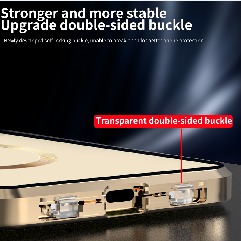 Premium iPhone Case MagSafe Compatible Double-Sided Tempered Glass Metal Frame Shockproof Protective Cover 360 Full Body Sealed Design Camera Lens Protection Slim Profile