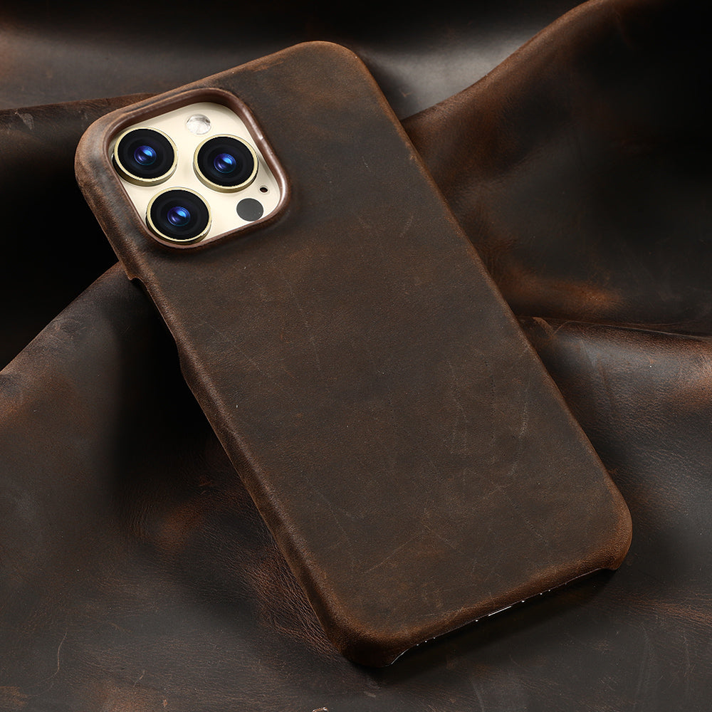Premium iPhone Case MagSafe Compatible Genuine Leather Shockproof Protective Cover Strap Design Camera Lens Protection Slim Carry Strap