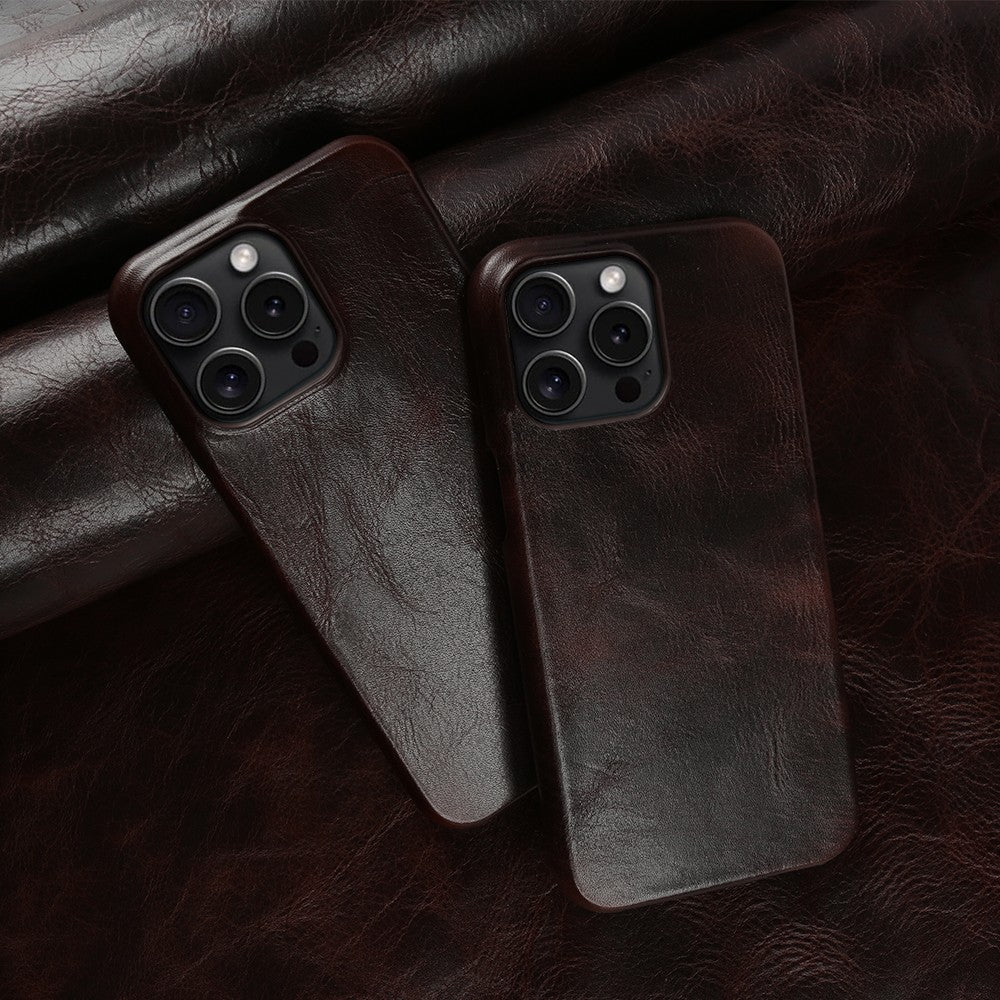 Premium iPhone Case MagSafe Compatible Genuine Leather Shockproof Protective Cover Strap Design Camera Lens Protection Slim Carry Strap