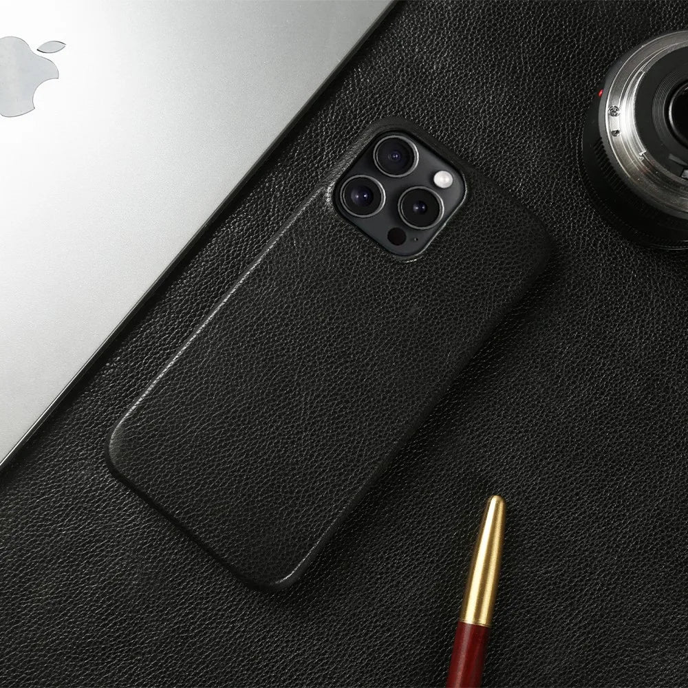 Premium iPhone Case MagSafe Compatible Genuine Leather Shockproof Protective Cover Strap Design Camera Lens Protection Slim Carry Strap