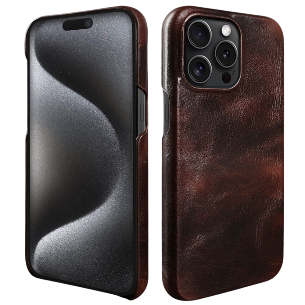 Premium iPhone Case MagSafe Compatible Genuine Leather Shockproof Protective Cover Strap Design Camera Lens Protection Slim Carry Strap