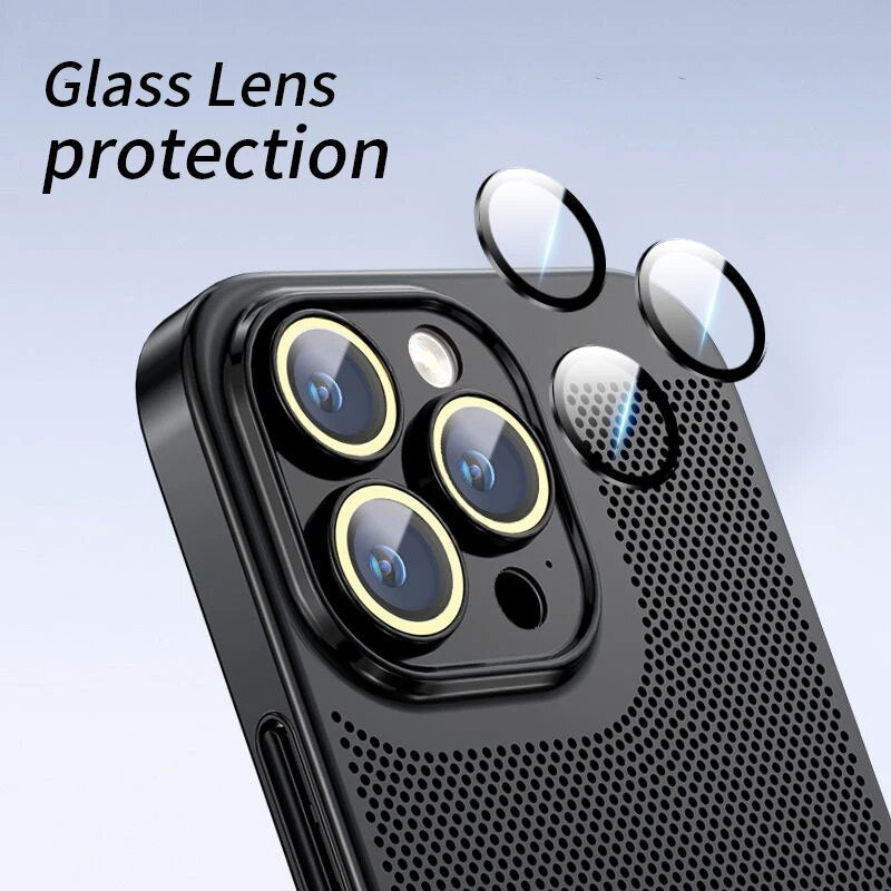 Premium iPhone Case MagSafe Compatible Honeycomb Texture Heat Dissipation Shockproof Protective Cover Camera Lens Protection Slim Design