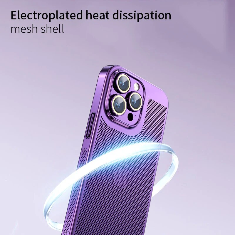 Premium iPhone Case MagSafe Compatible Honeycomb Texture Heat Dissipation Shockproof Protective Cover Camera Lens Protection Slim Design