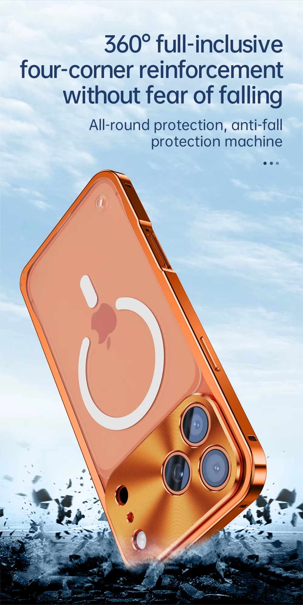 Premium iPhone Case MagSafe Compatible Magnetic Bumper Aluminum Alloy Frame Matte Transparent Back Shockproof Protection Camera Lens Guard Slim Design