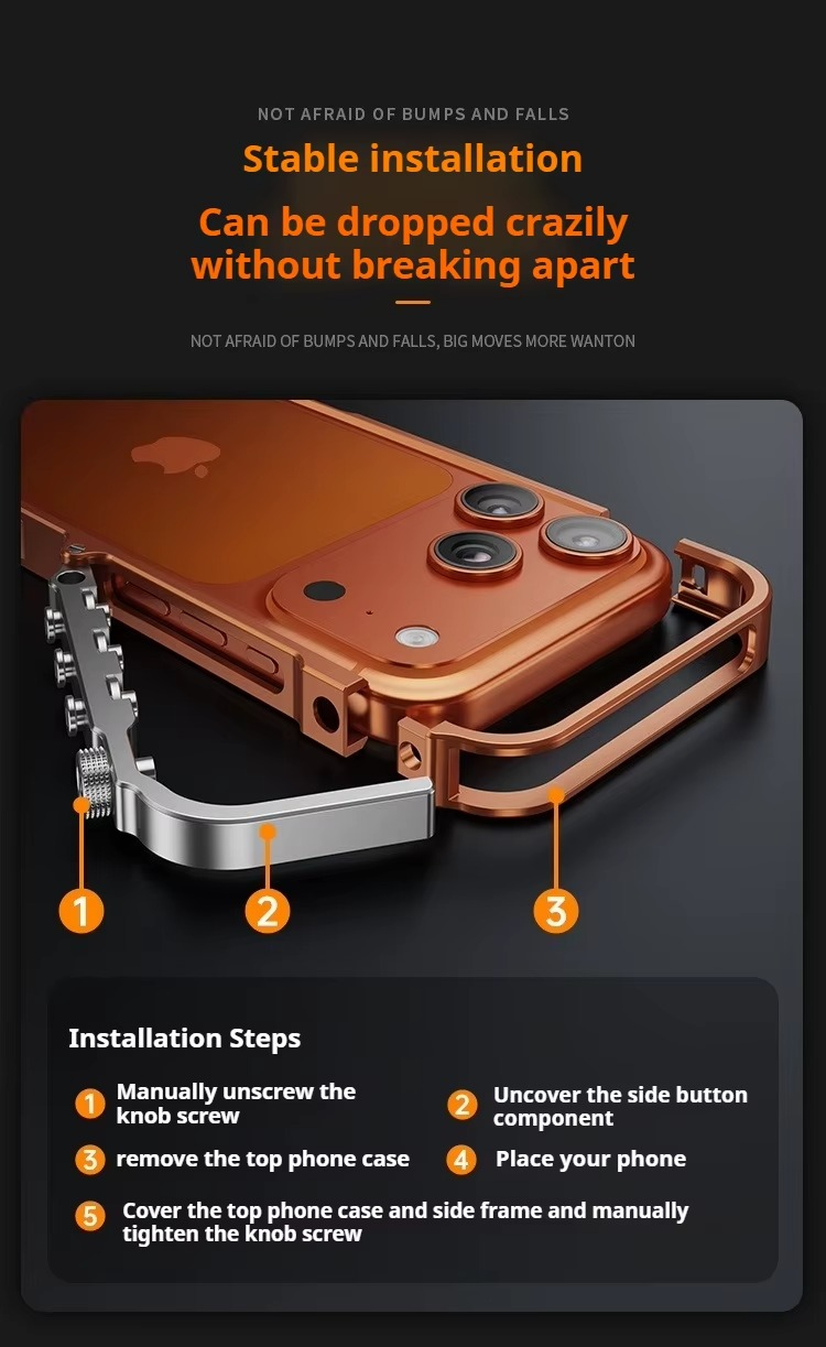 Premium iPhone Case MagSafe Compatible Magnetic Bumper Aluminum Alloy Frame Shockproof Protection Heat Dissipation Design Camera Lens Guard Slim Lightweight