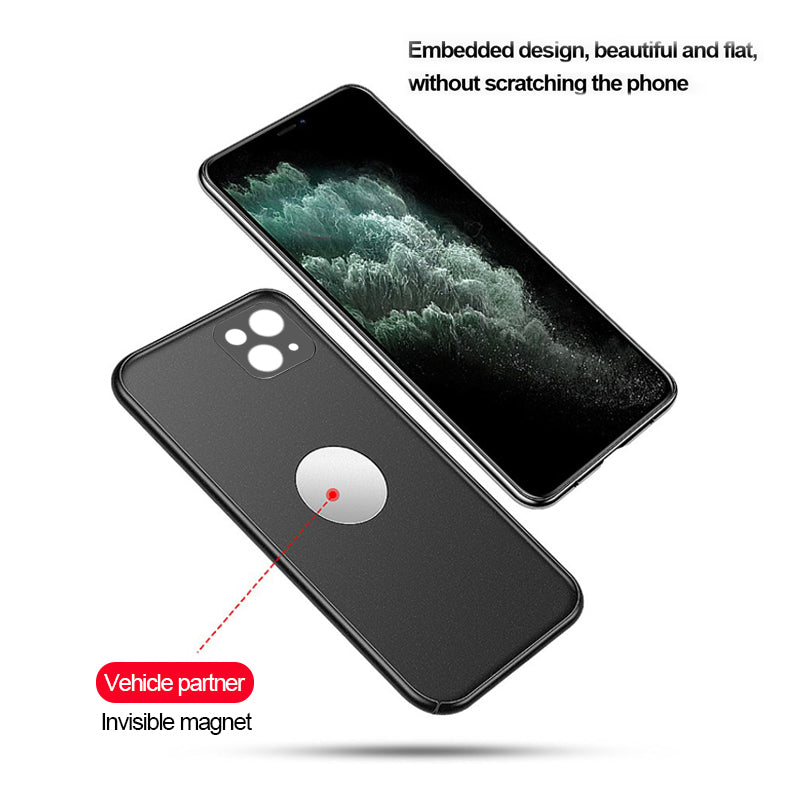 Premium iPhone Case MagSafe Compatible Magnetic Car Mount Matte Shockproof Protective Cover Ultra Thin Slim Design