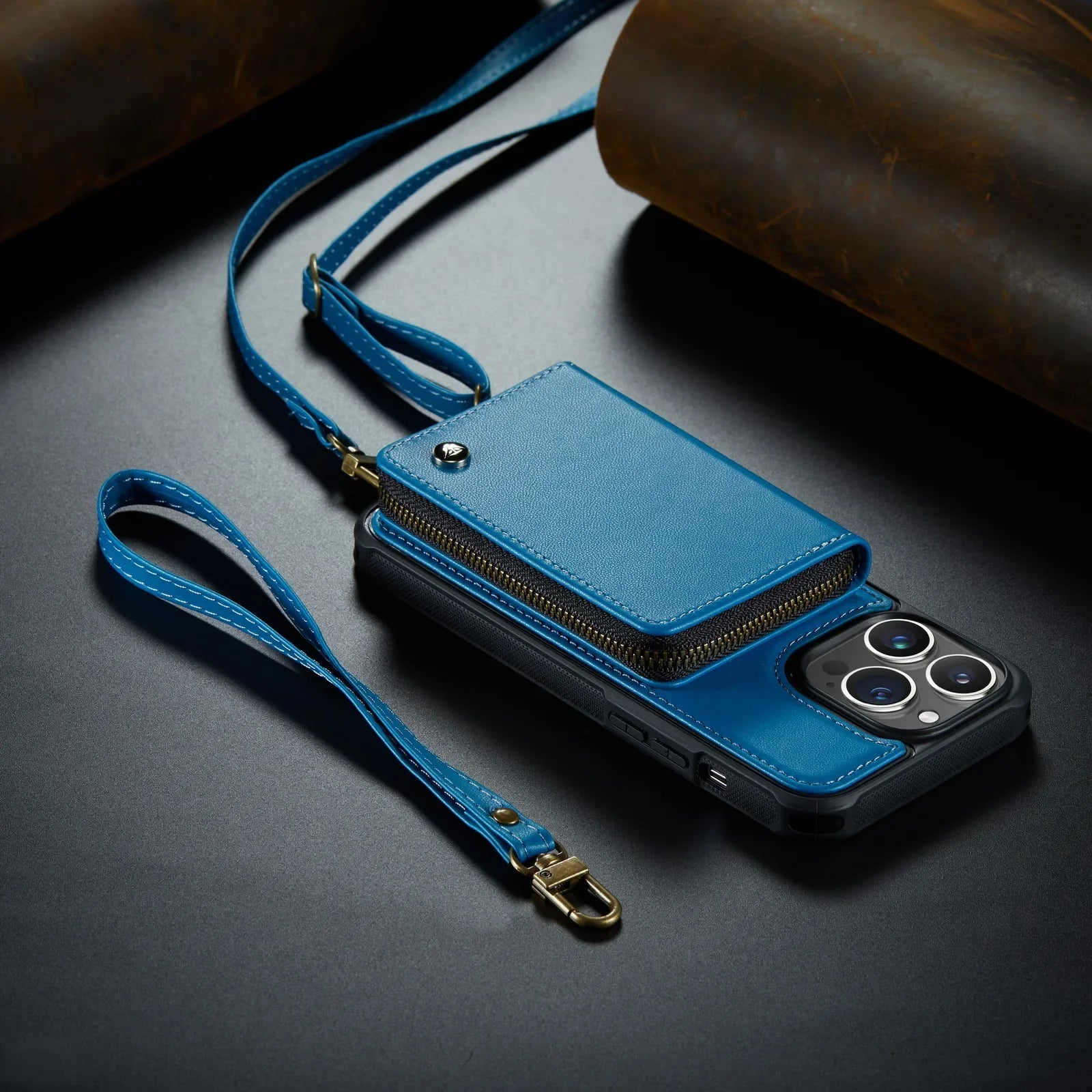 Premium iPhone Case MagSafe Compatible Magnetic Crossbody Wallet Cover PU Leather Card Holder Strap Stand Shockproof Full Protection Slim Design