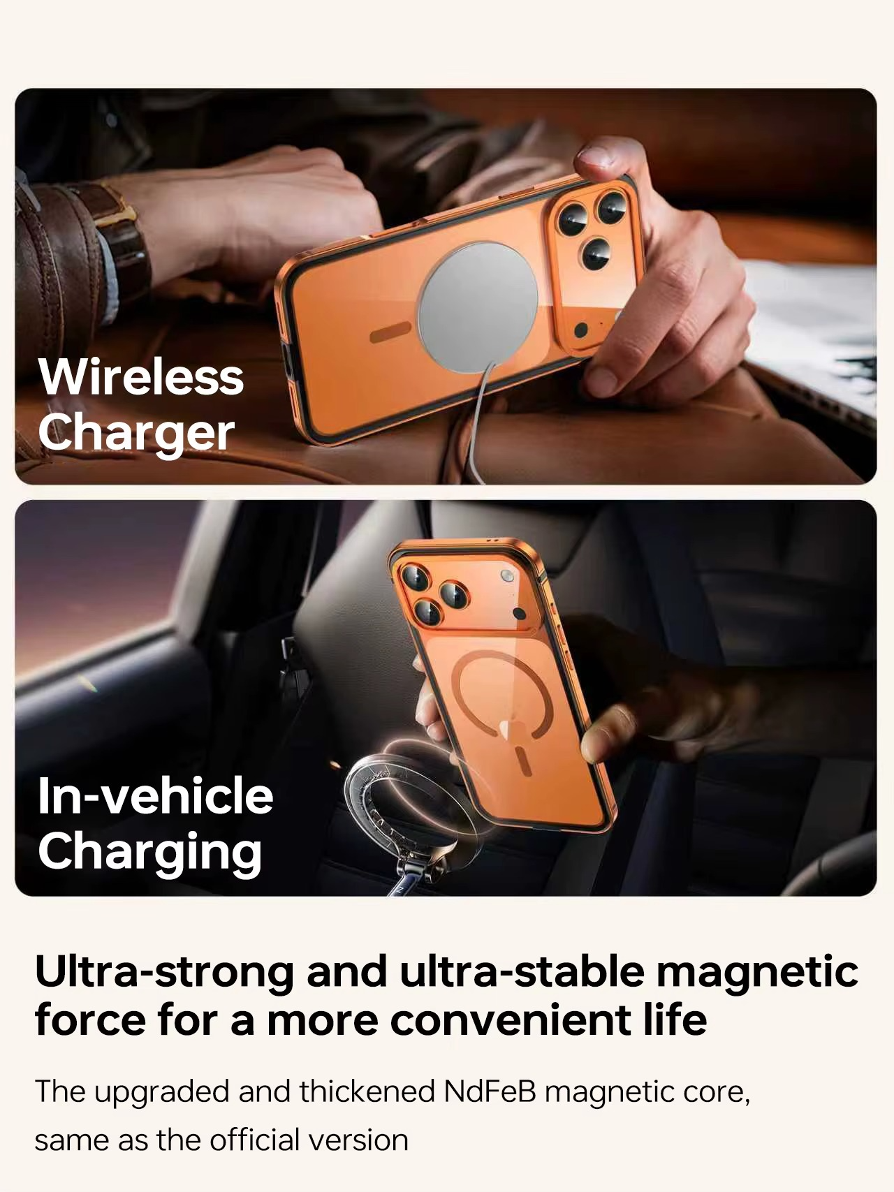 Premium iPhone Case MagSafe Compatible Magnetic Protective Cover Aluminum Alloy Frame Transparent Back Shockproof Protection Camera Lens Guard Slim Design