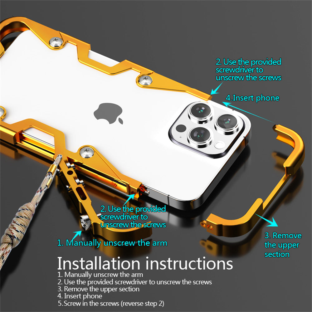 Premium iPhone Case MagSafe Compatible Magnetic Protective Cover Aluminum Armor Bumper Frame Shockproof Heavy Duty Rugged Slim Design