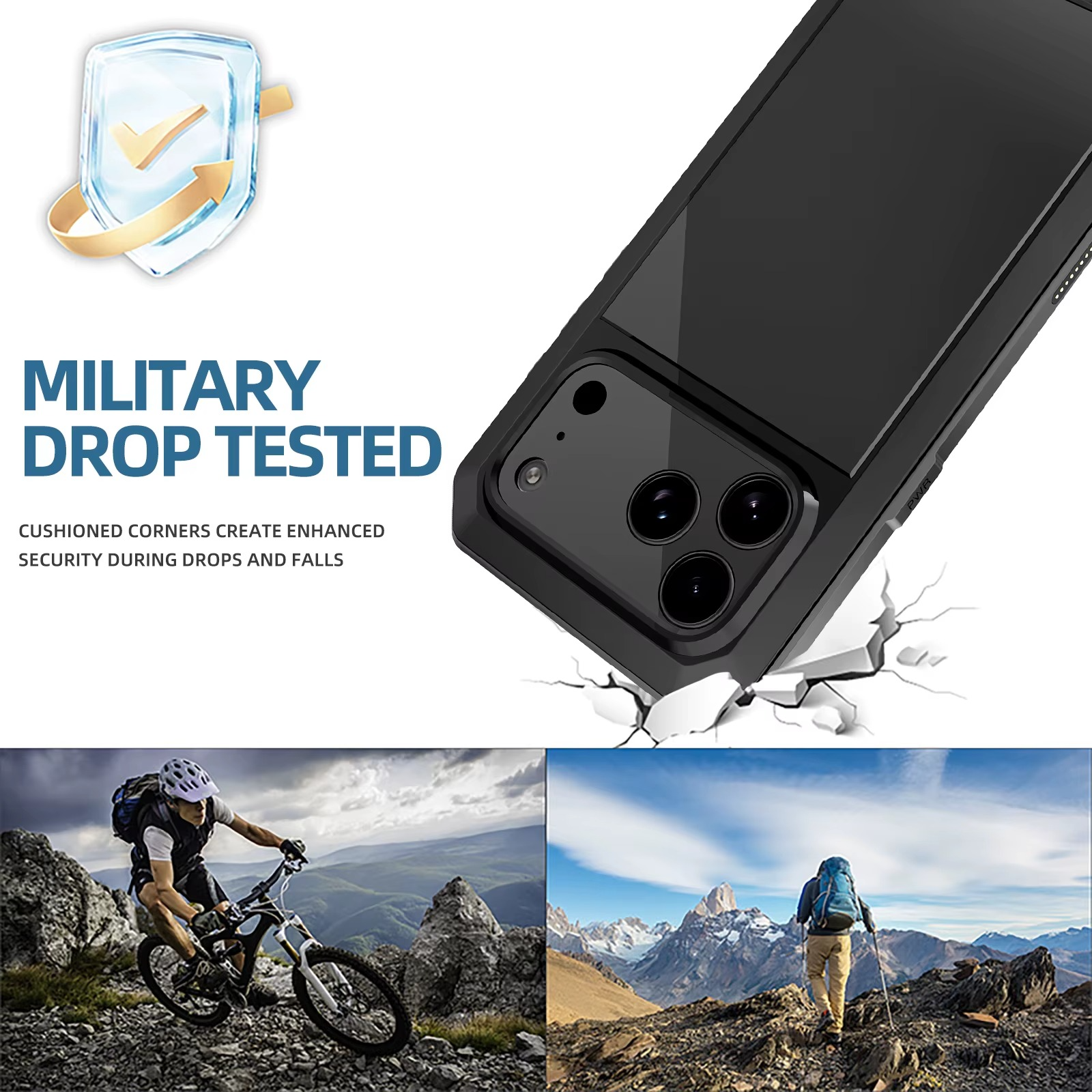 Premium iPhone Case MagSafe Compatible Magnetic Protective Cover Aluminum Armor Frame Heavy Duty Shockproof Built-in Glass Screen Protector Camera Lens Guard Full Protection