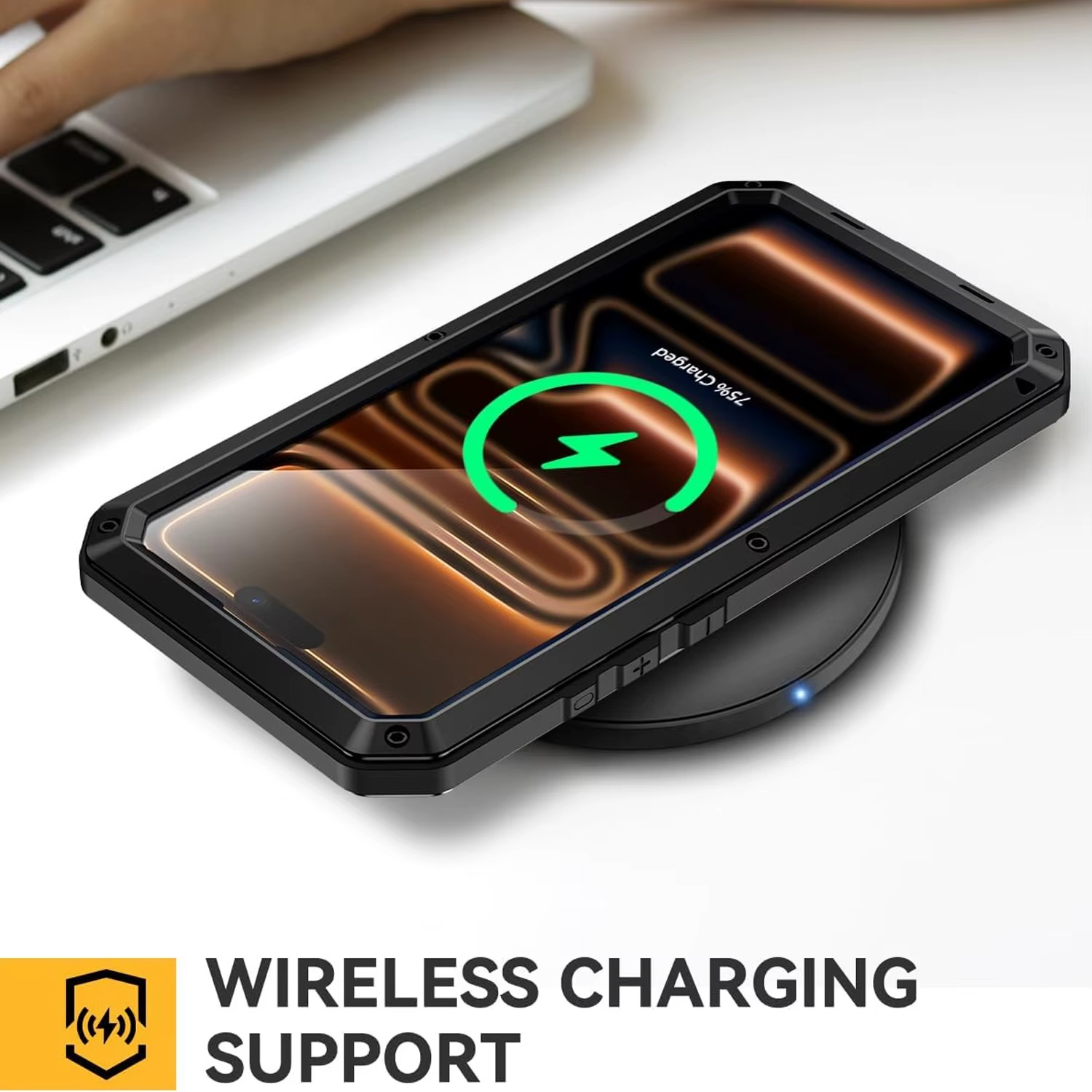 Premium iPhone Case MagSafe Compatible Magnetic Protective Cover Aluminum Armor Frame Heavy Duty Shockproof Built-in Glass Screen Protector Camera Lens Guard Full Protection