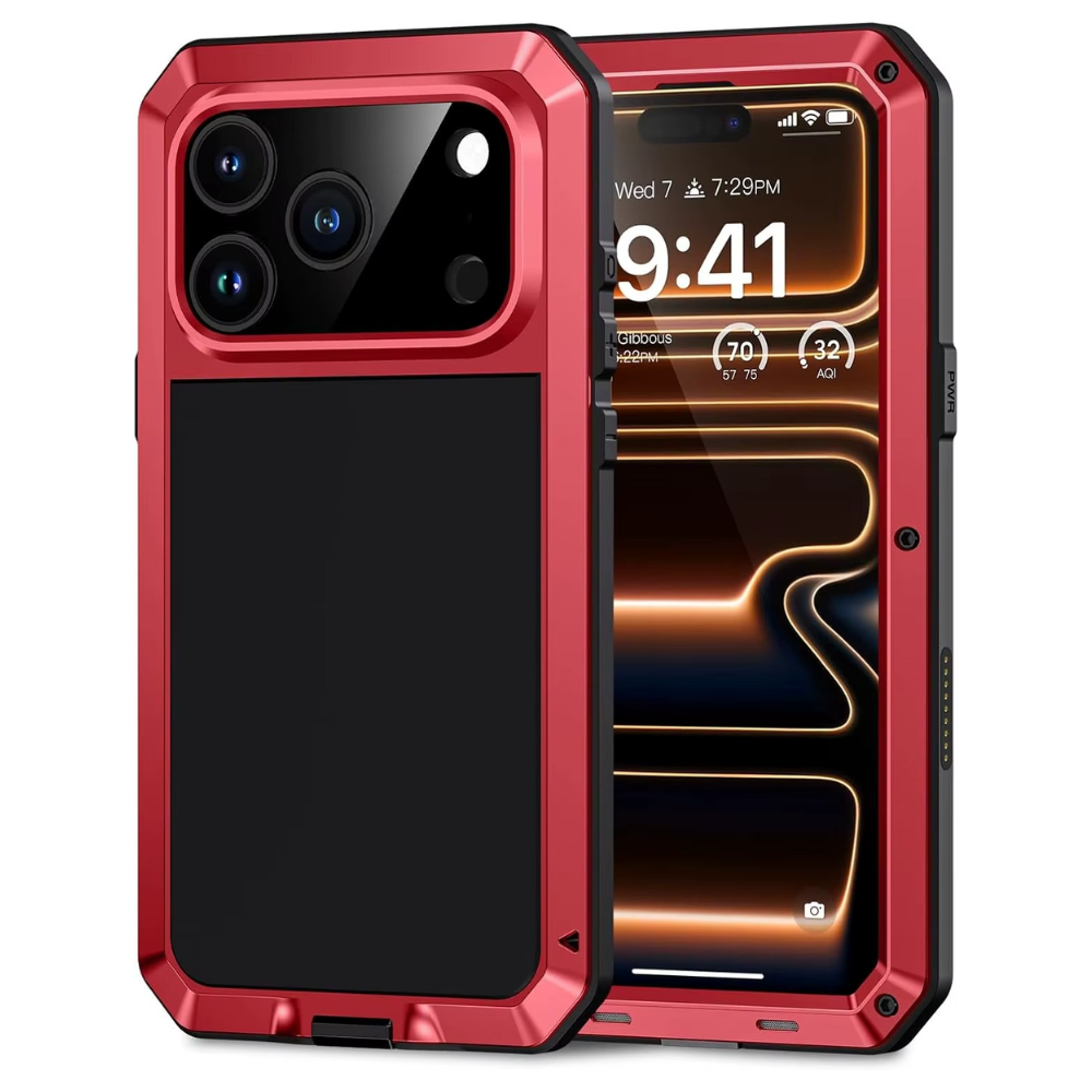 Premium iPhone Case MagSafe Compatible Magnetic Protective Cover Aluminum Armor Frame Heavy Duty Shockproof Built-in Glass Screen Protector Camera Lens Guard Full Protection