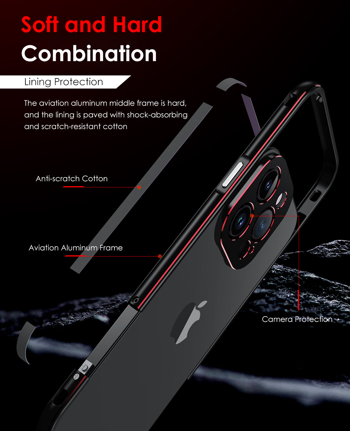 Premium iPhone Case MagSafe Compatible Magnetic Protective Cover Aluminum Bumper Metal Lens Frame Shockproof Slim Full Protection Camera Guard