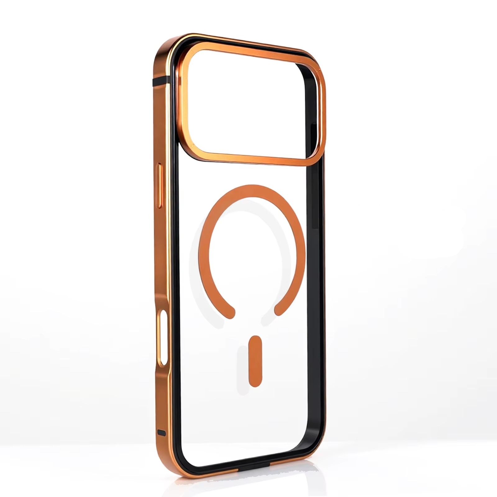 Premium iPhone Case MagSafe Compatible Magnetic Protective Cover Aluminum Frame HD Transparent Backplate Shockproof Protection Camera Lens Guard Slim Design