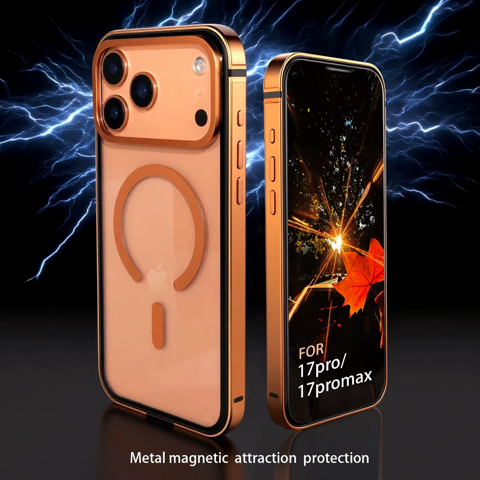 Premium iPhone Case MagSafe Compatible Magnetic Protective Cover Aluminum Frame HD Transparent Backplate Shockproof Protection Camera Lens Guard Slim Design