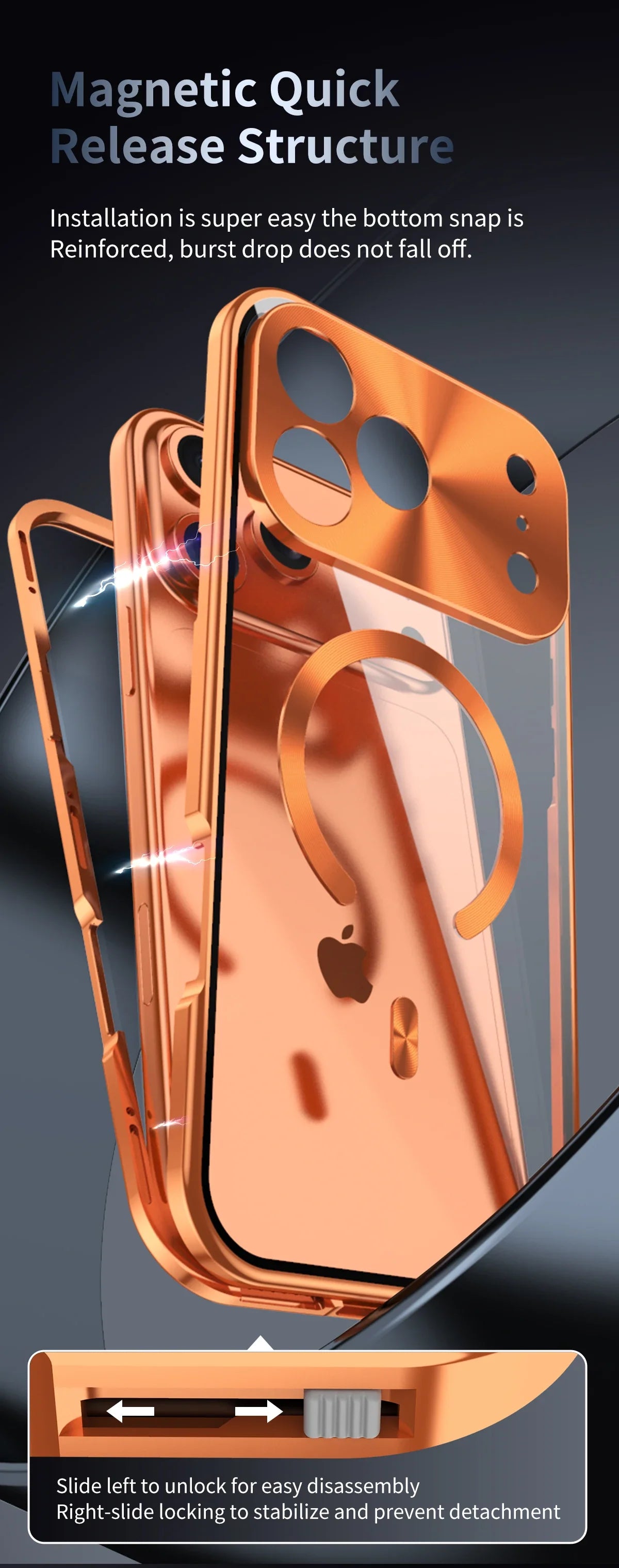 Premium iPhone Case MagSafe Compatible Magnetic Protective Cover Aluminum Frame Privacy Screen Protector Clear Back Shockproof Camera Lens Guard Slim Design
