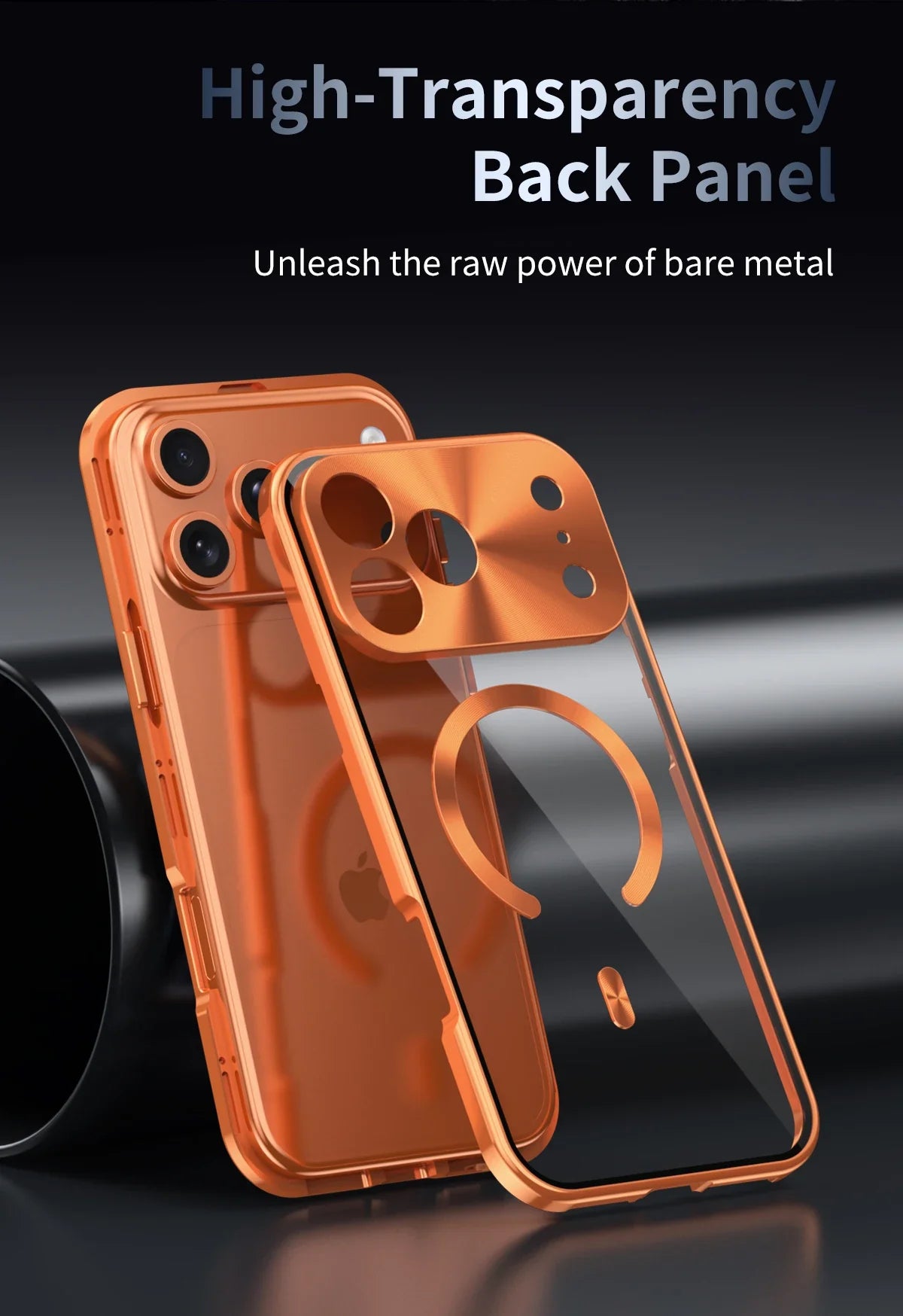 Premium iPhone Case MagSafe Compatible Magnetic Protective Cover Aluminum Frame Privacy Screen Protector Clear Back Shockproof Camera Lens Guard Slim Design
