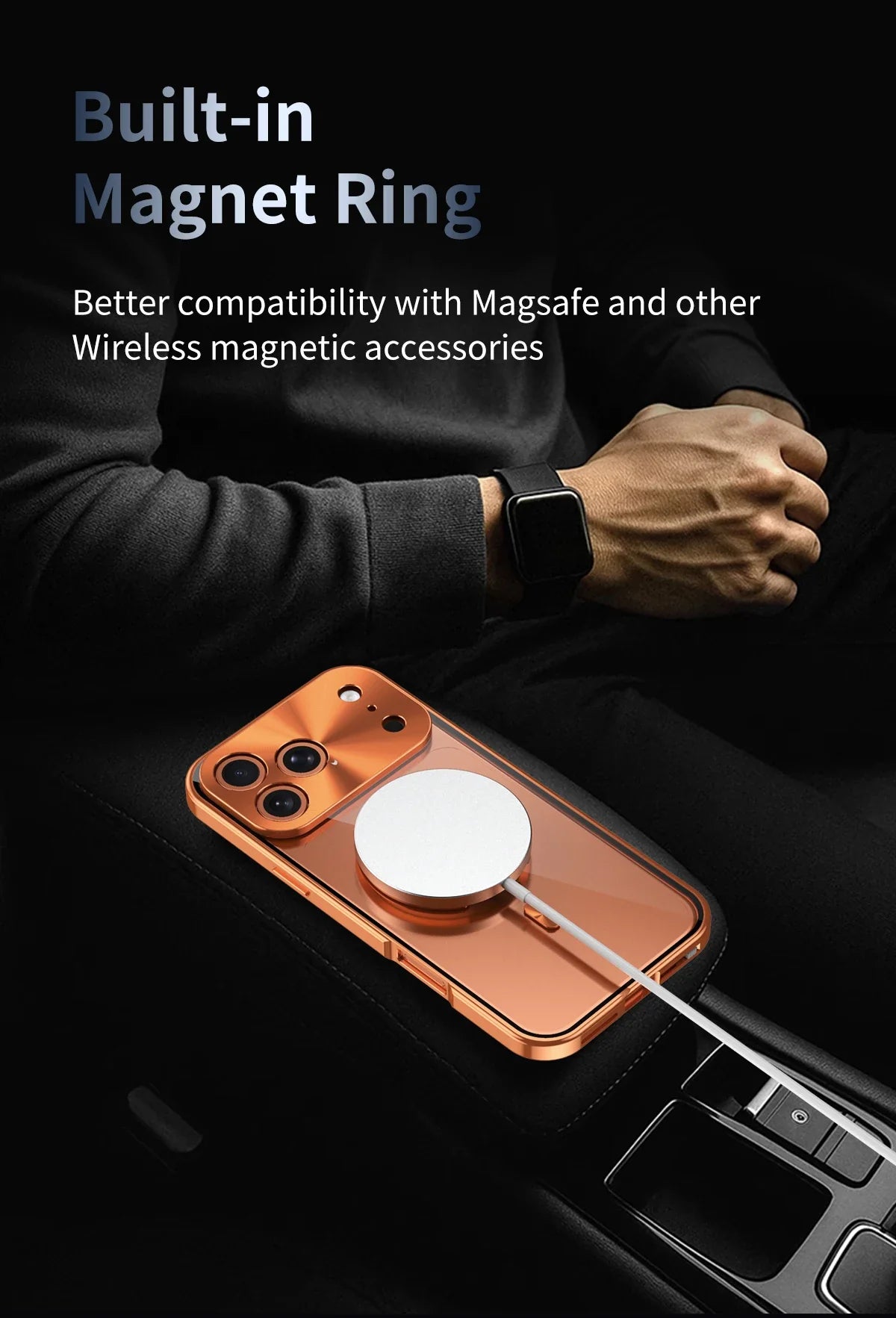 Premium iPhone Case MagSafe Compatible Magnetic Protective Cover Aluminum Frame Privacy Screen Protector Clear Back Shockproof Camera Lens Guard Slim Design