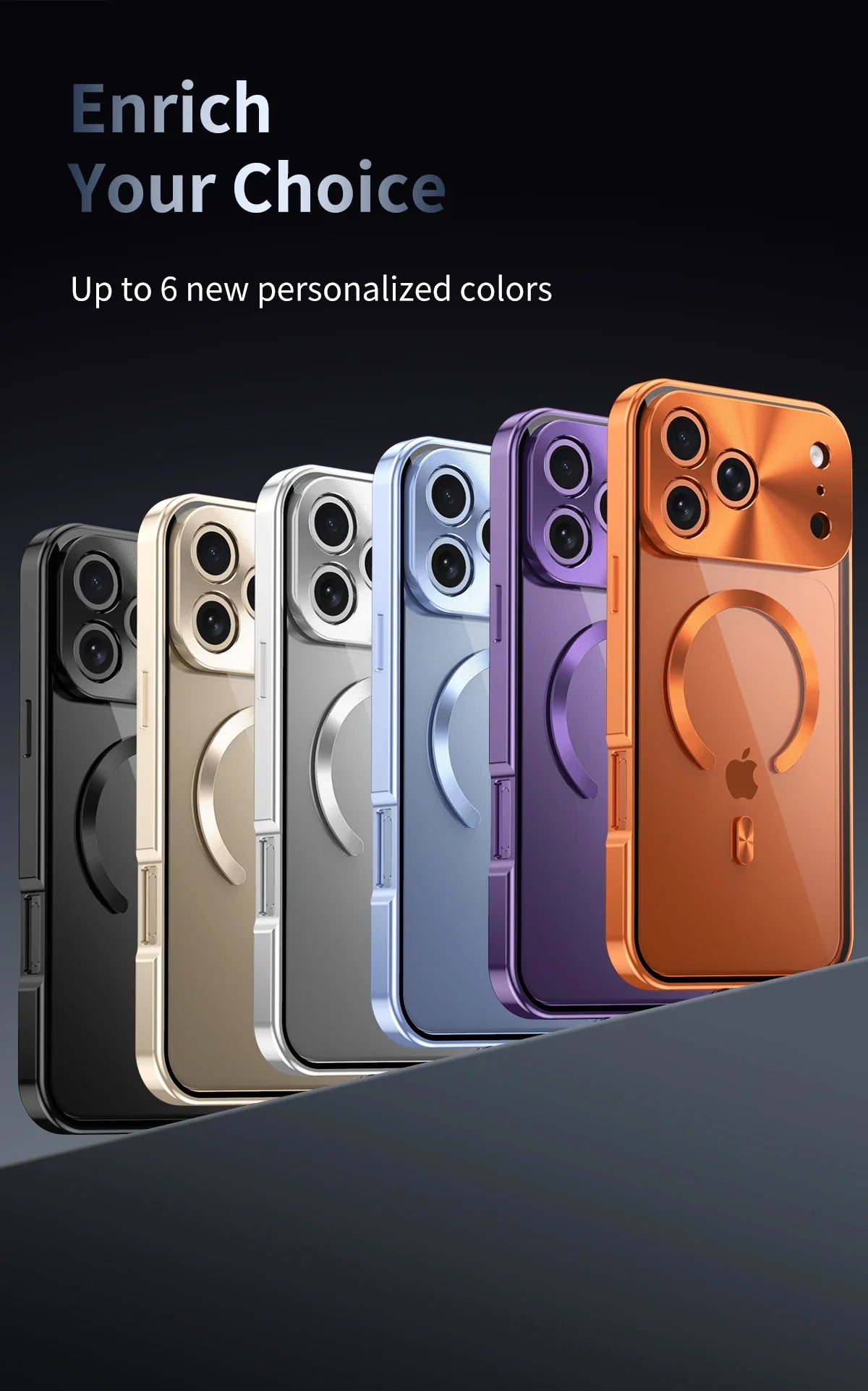 Premium iPhone Case MagSafe Compatible Magnetic Protective Cover Aluminum Frame Privacy Screen Protector Clear Back Shockproof Camera Lens Guard Slim Design