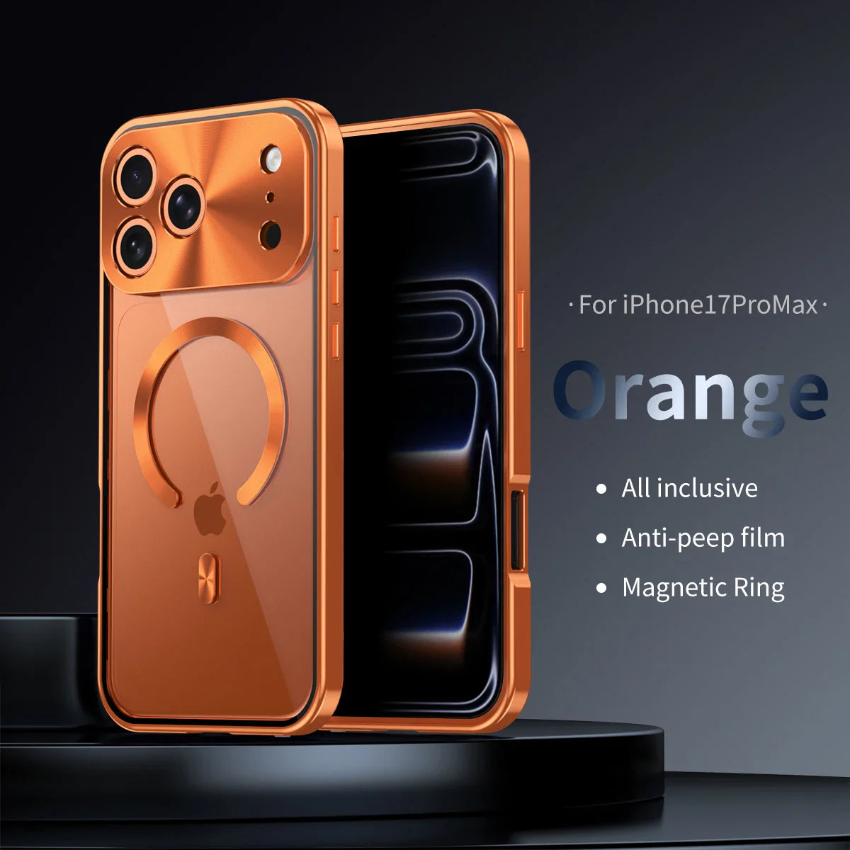 Premium iPhone Case MagSafe Compatible Magnetic Protective Cover Aluminum Frame Privacy Screen Protector Clear Back Shockproof Camera Lens Guard Slim Design