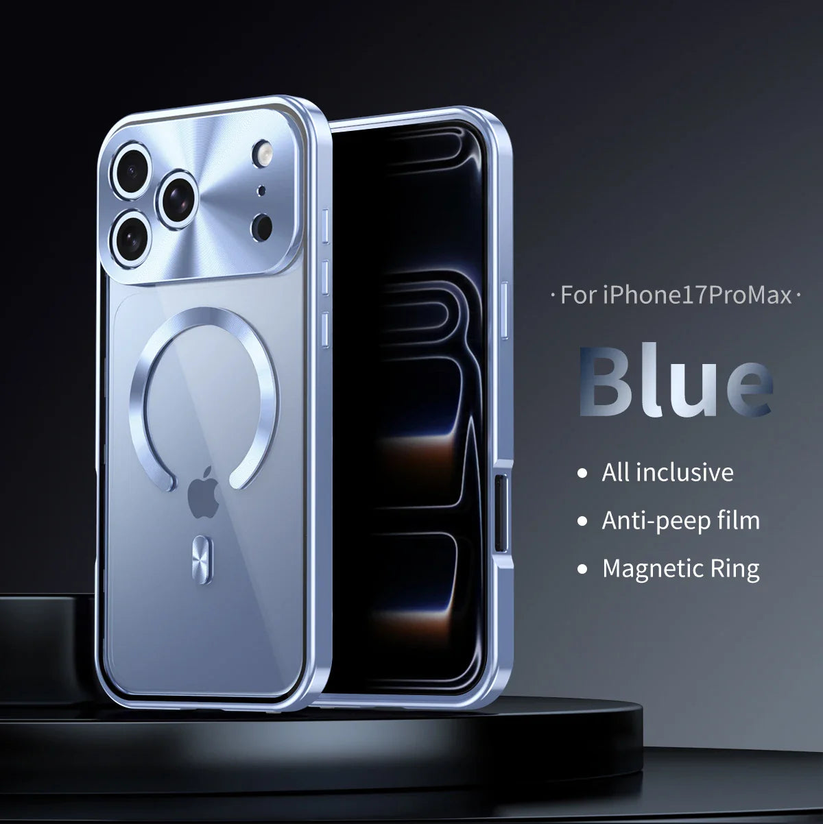 Premium iPhone Case MagSafe Compatible Magnetic Protective Cover Aluminum Frame Privacy Screen Protector Clear Back Shockproof Camera Lens Guard Slim Design
