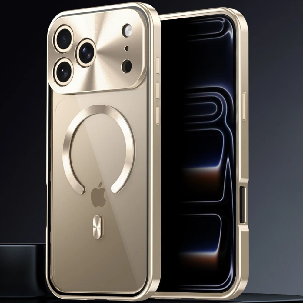 Premium iPhone Case MagSafe Compatible Magnetic Protective Cover Aluminum Frame Privacy Screen Protector Clear Back Shockproof Camera Lens Guard Slim Design