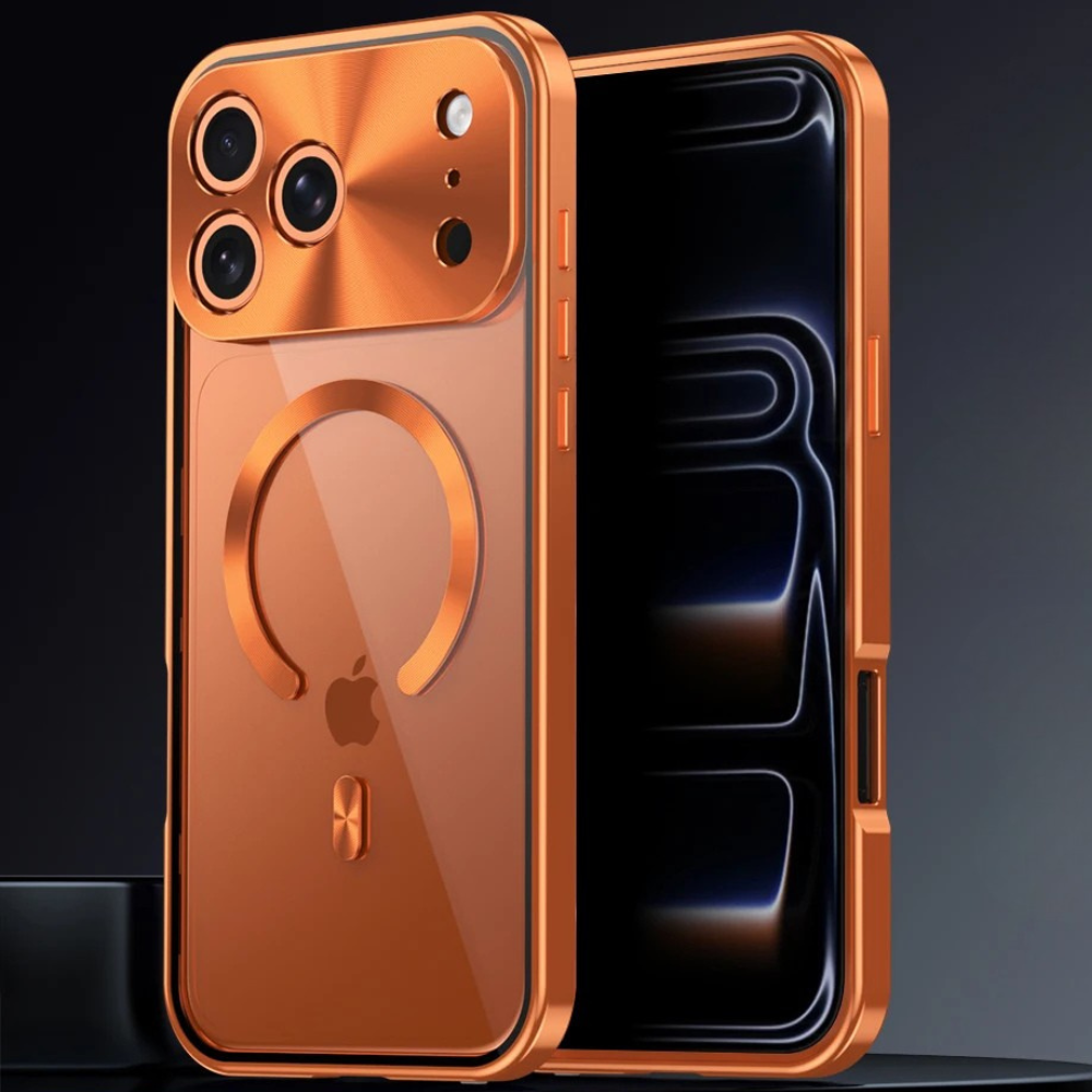 Premium iPhone Case MagSafe Compatible Magnetic Protective Cover Aluminum Frame Privacy Screen Protector Clear Back Shockproof Camera Lens Guard Slim Design