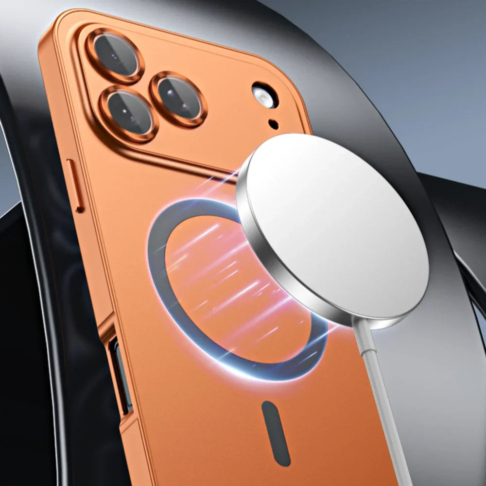 Premium iPhone Case MagSafe Compatible Magnetic Protective Cover Aluminum Metal Frame PC Back Shockproof Camera Lens Protection Ultra Thin Full Protection