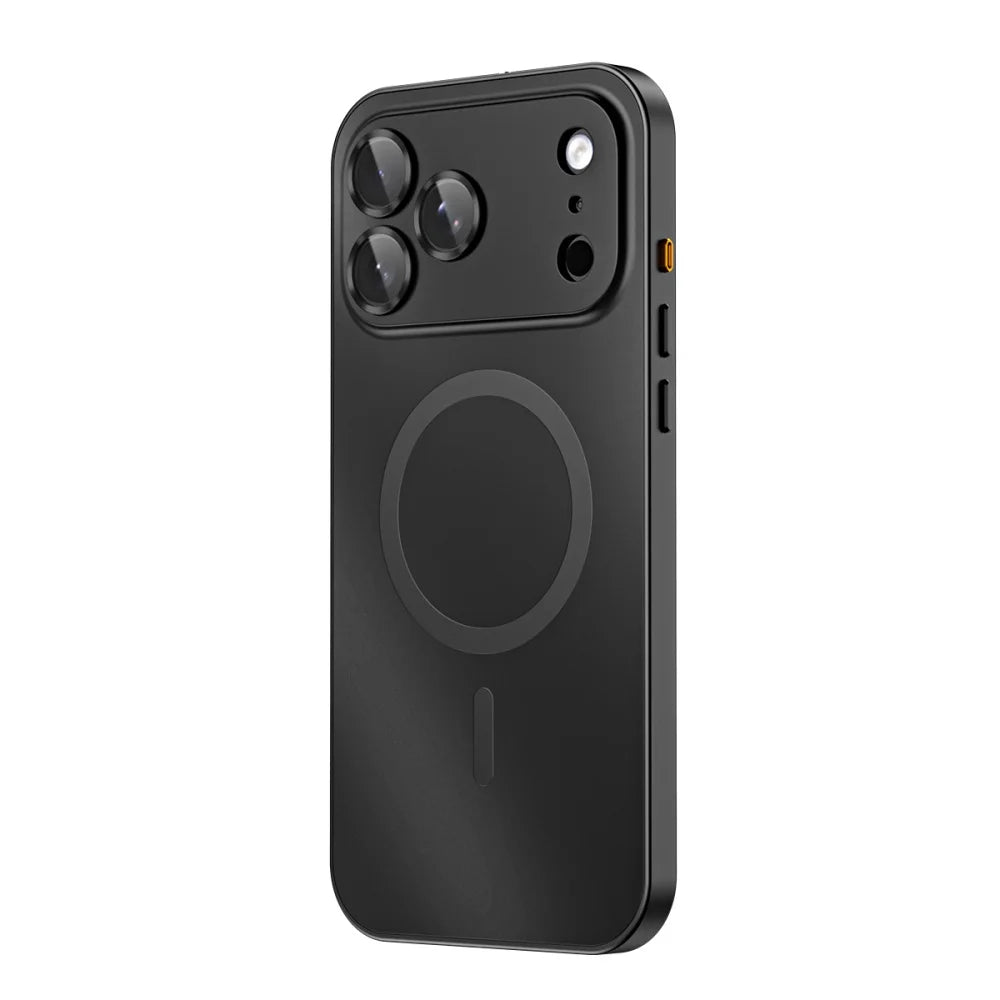 Premium iPhone Case MagSafe Compatible Magnetic Protective Cover Aluminum Metal Frame PC Back Shockproof Camera Lens Protection Ultra Thin Full Protection