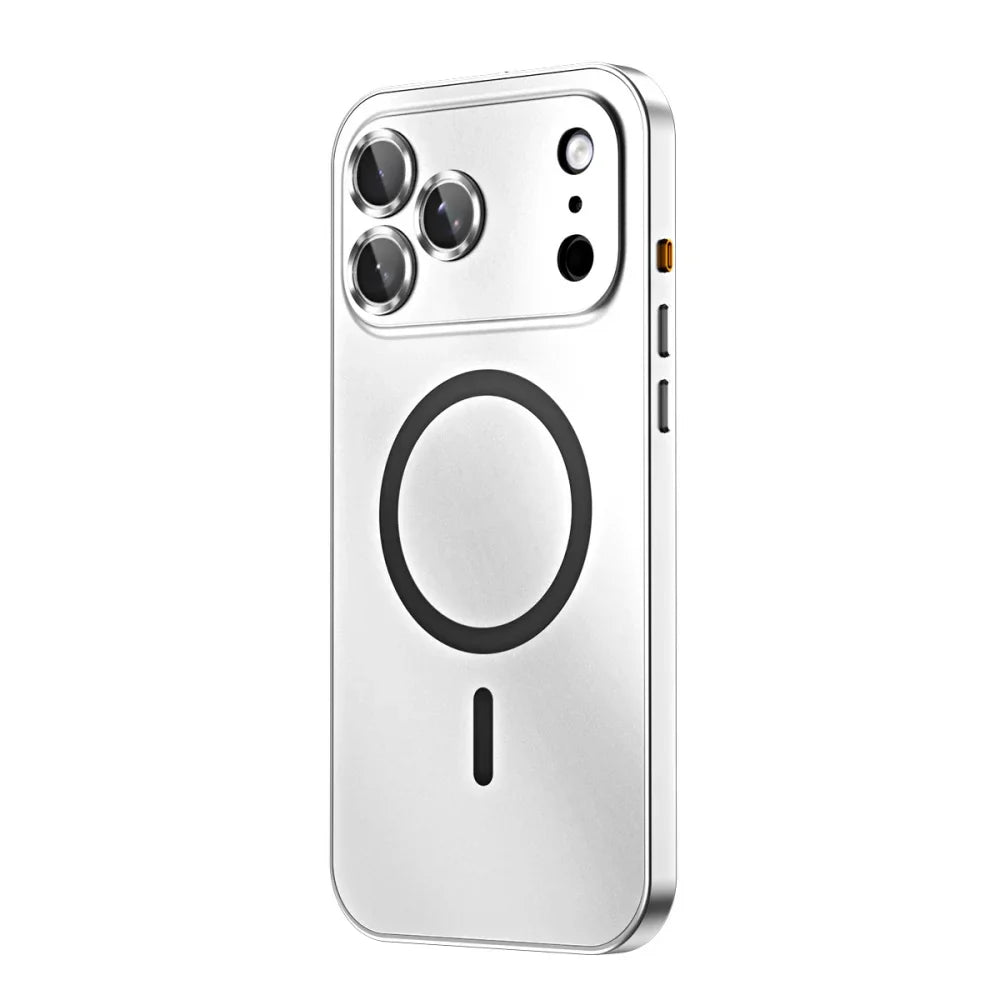 Premium iPhone Case MagSafe Compatible Magnetic Protective Cover Aluminum Metal Frame PC Back Shockproof Camera Lens Protection Ultra Thin Full Protection