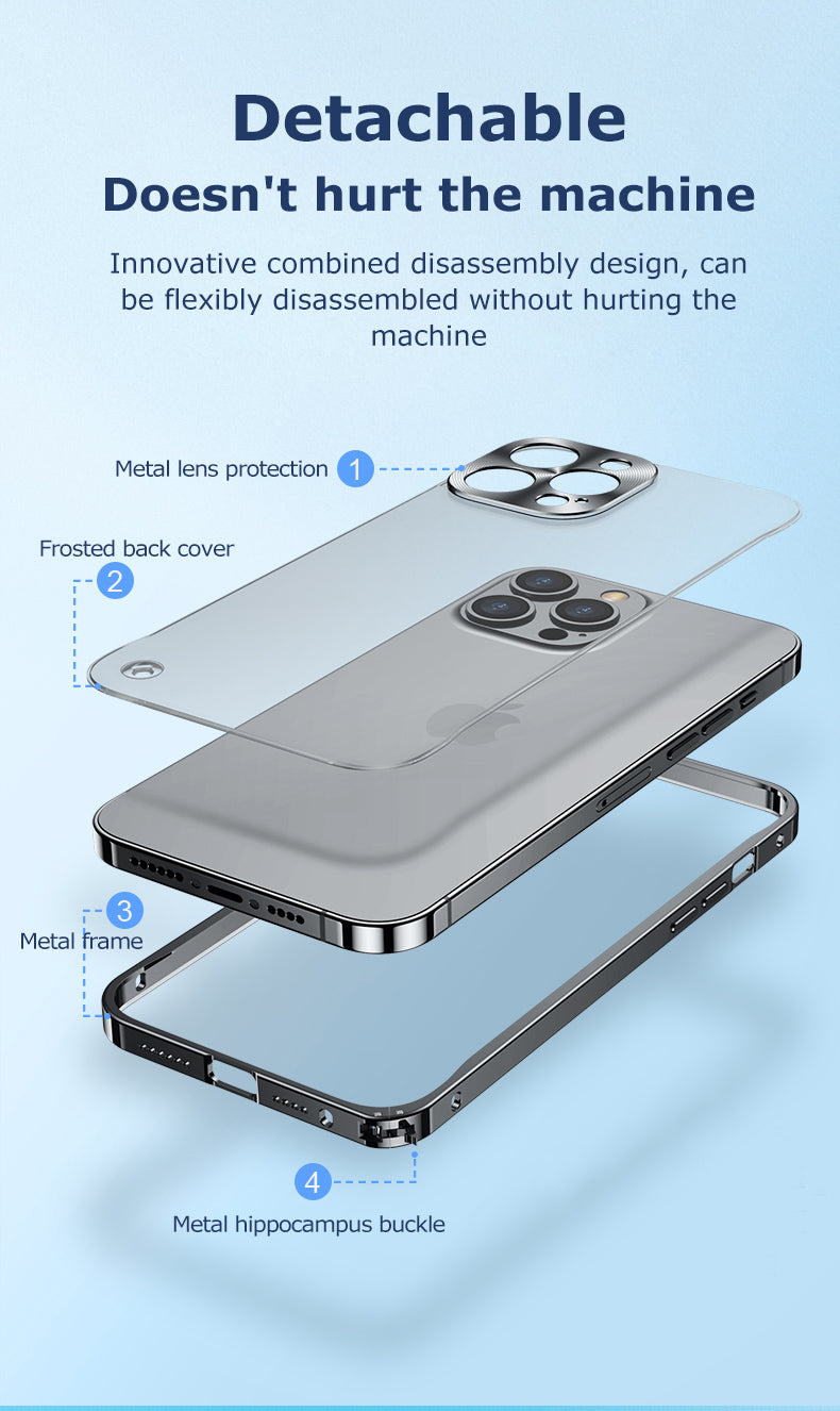 Premium iPhone Case MagSafe Compatible Magnetic Protective Cover Aluminum Metal Frame Shockproof Full Protection Camera Lens Guard Slim Design