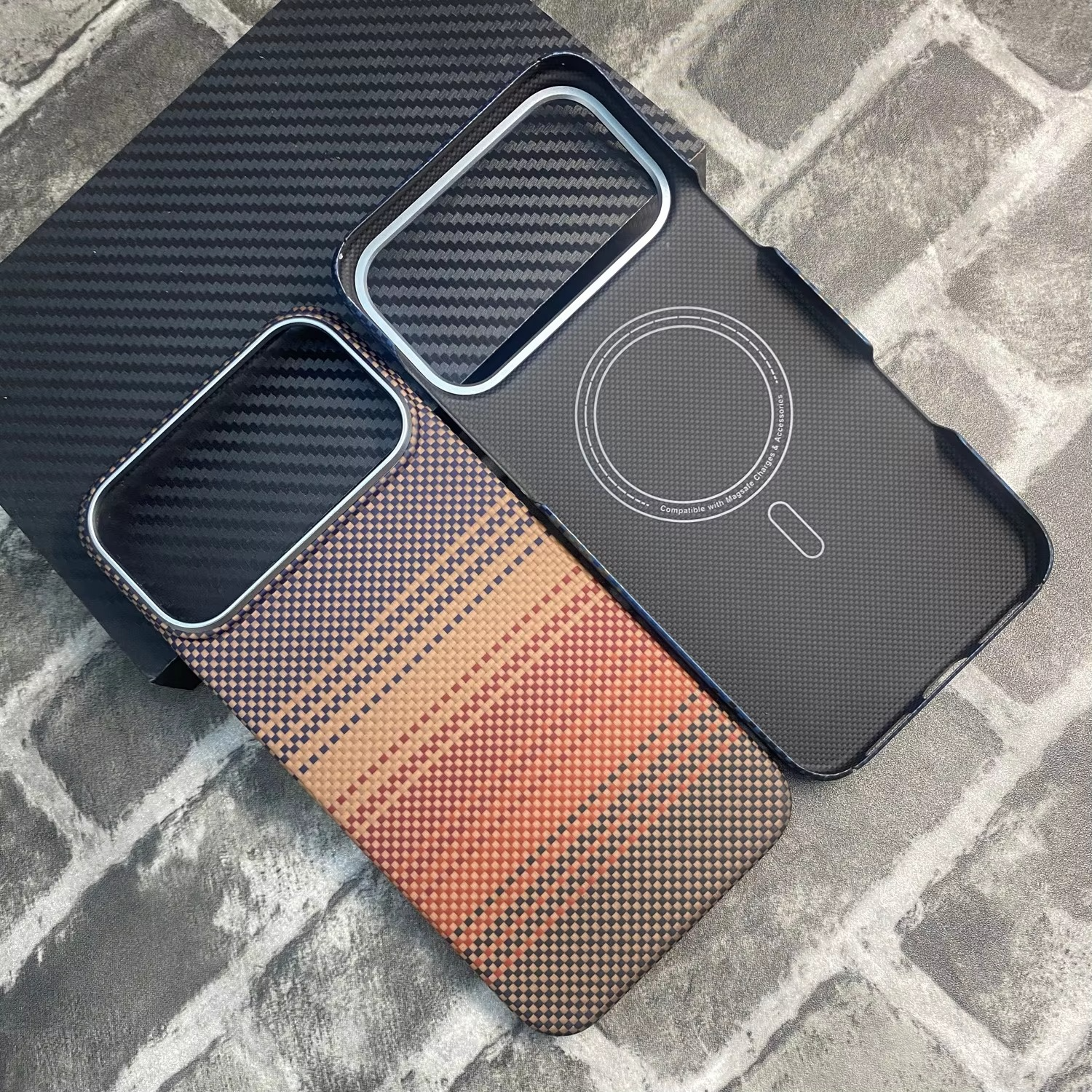 Premium iPhone Case MagSafe Compatible Magnetic Protective Cover Aramid Carbon Fiber Ultra Thin Lightweight Shockproof Design