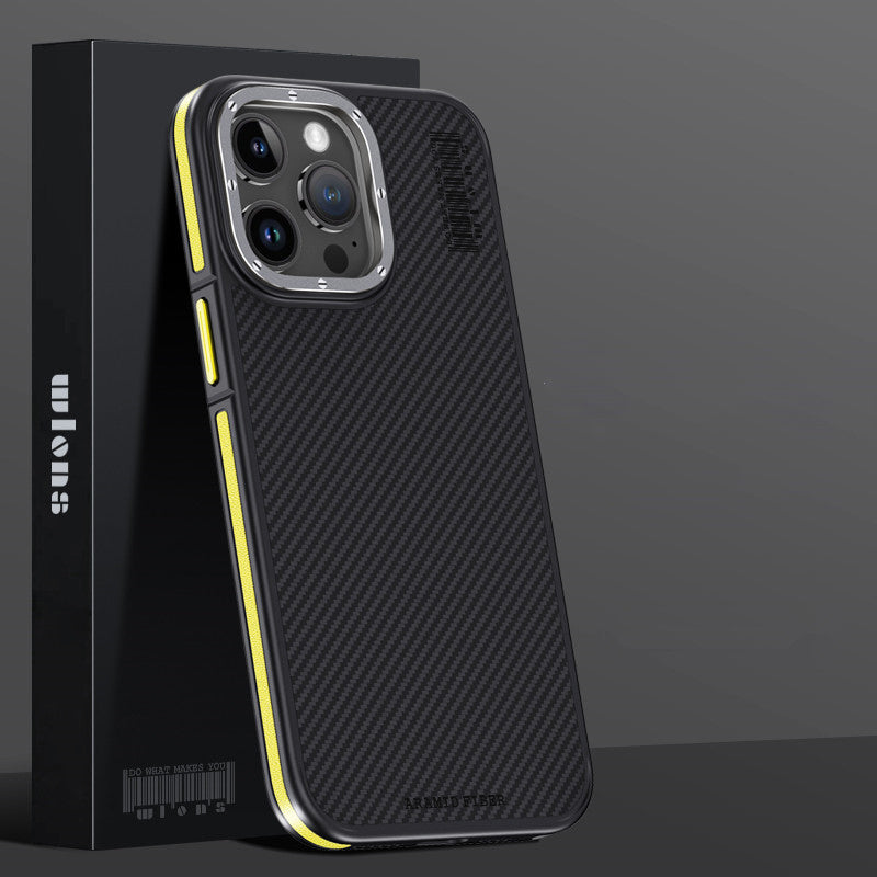 Premium iPhone Case MagSafe Compatible Magnetic Protective Cover Aramid Fiber 600D Ultra Thin Lightweight Shockproof Carbon Texture Slim Design