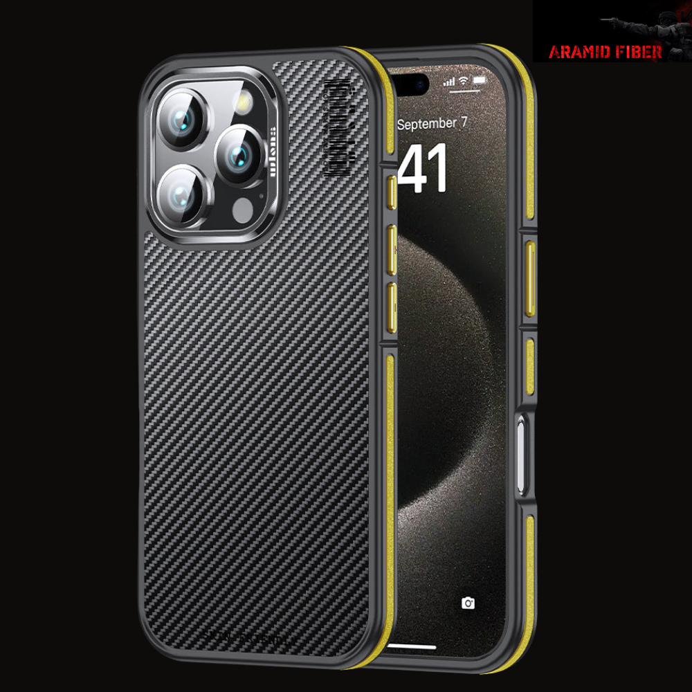 Premium iPhone Case MagSafe Compatible Magnetic Protective Cover Aramid Fiber 600D Ultra Thin Lightweight Shockproof Carbon Texture Slim Design