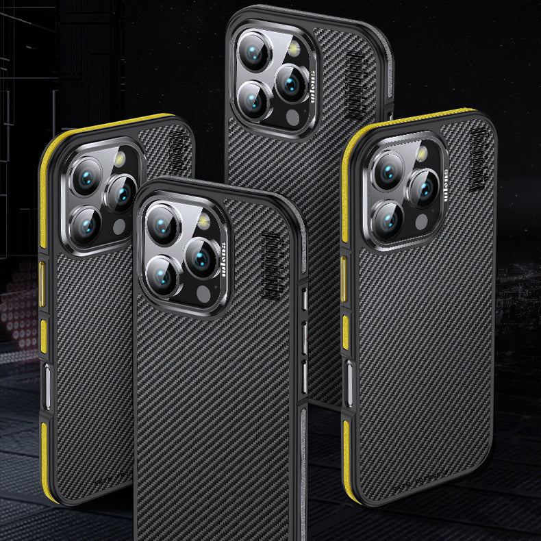 Premium iPhone Case MagSafe Compatible Magnetic Protective Cover Aramid Fiber 600D Ultra Thin Lightweight Shockproof Carbon Texture Slim Design