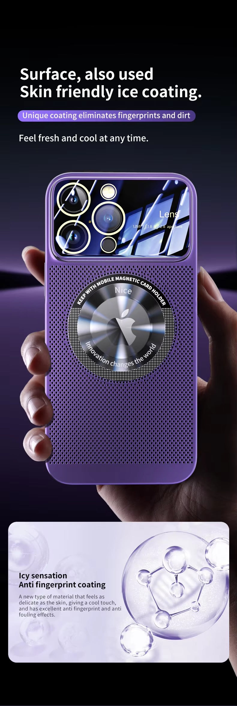 Premium iPhone Case MagSafe Compatible Magnetic Protective Cover Cooling Mesh Back Shockproof PC TPU Frame Camera Lens Protection Ultra Thin Full Protection