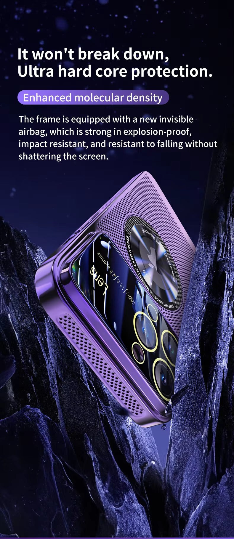 Premium iPhone Case MagSafe Compatible Magnetic Protective Cover Cooling Mesh Back Shockproof PC TPU Frame Camera Lens Protection Ultra Thin Full Protection
