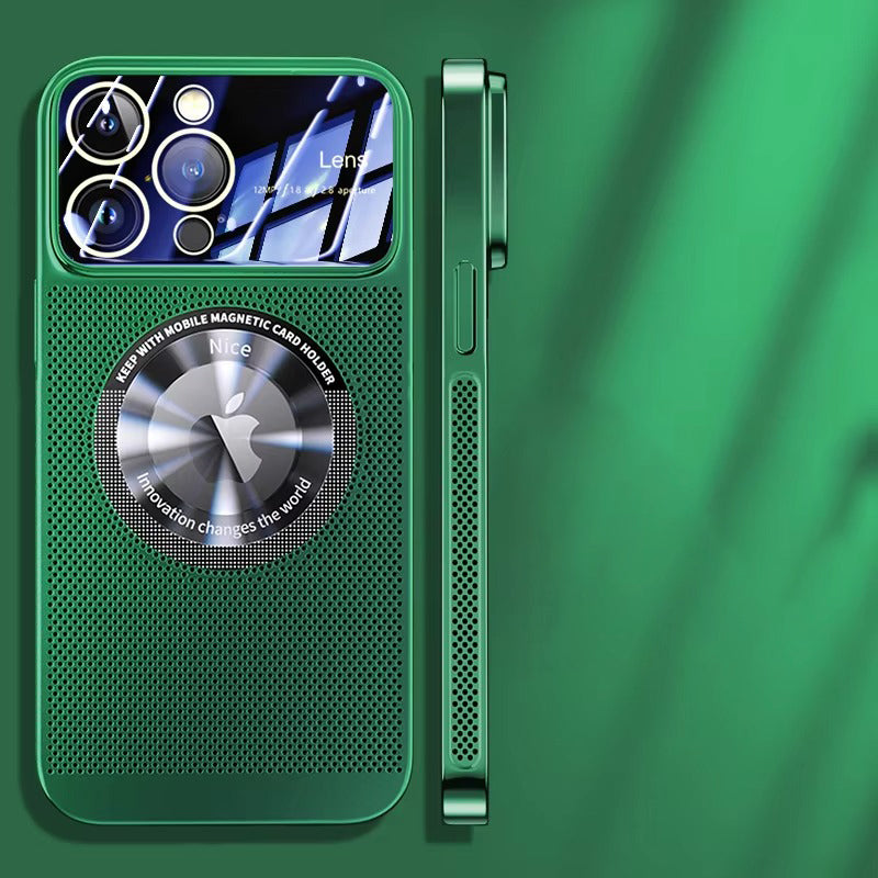 Premium iPhone Case MagSafe Compatible Magnetic Protective Cover Cooling Mesh Back Shockproof PC TPU Frame Camera Lens Protection Ultra Thin Full Protection