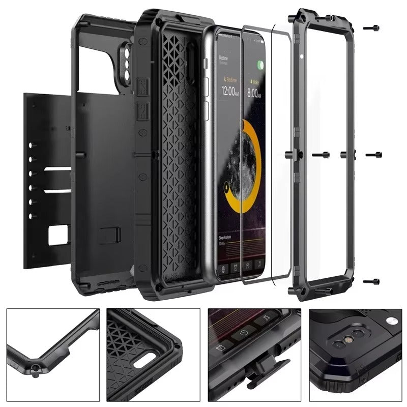 Premium iPhone Case MagSafe Compatible Magnetic Protective Cover IP68 Waterproof Aluminum Armor Frame Shockproof Full Body Protection Camera Lens Guard Rugged Design